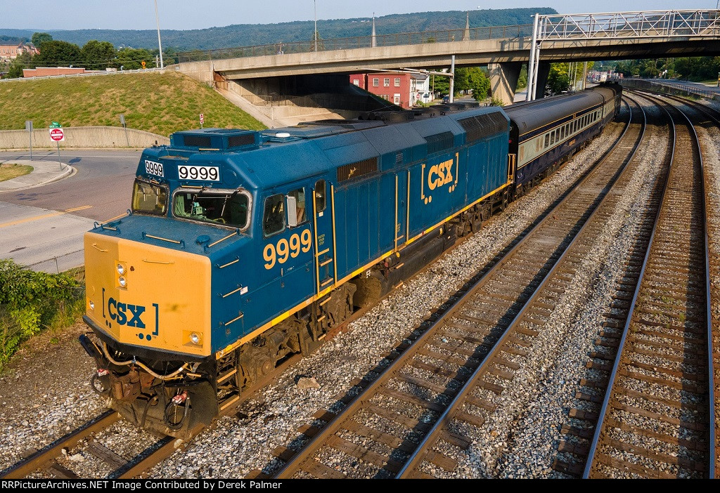 CSX 9999 rests outside of Cumberland Yard